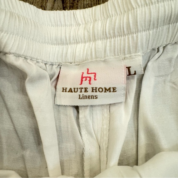 Haute Home Linens St. Moritz pajamas set with blue ice trim boutique Size Lg - Picture 13 of 15